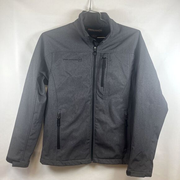 Free Country Men's Softshell Jacket Full Zip Lined All-Weather Gray Size S - Picture 1 of 6